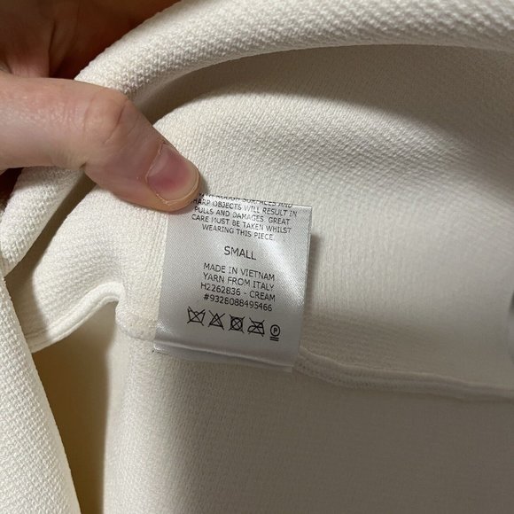 Scanlan Theodore Cream Crepe Knit Sleeveless A-Line High Neck Dress Size Small - Picture 8 of 11